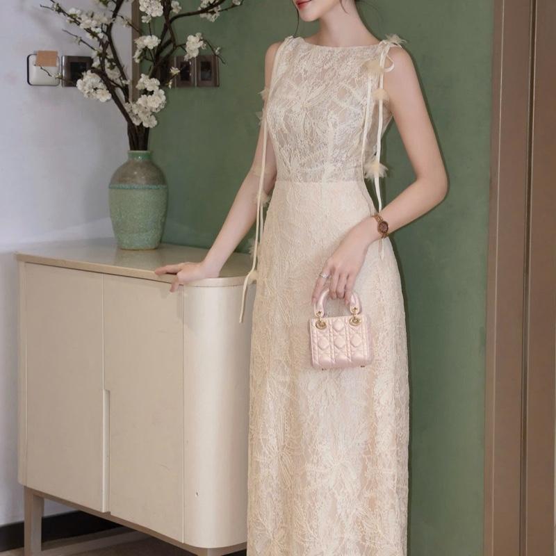 Váy thiết kế ren sang chảnh dây cổ thuyền K949 chất lượng may cẩn thận form chuẩn - Thời trang nữ tính thanh lịch