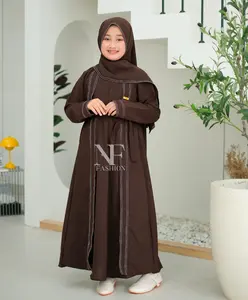 Gamis Abaya Anak Remaja Tanggung Bahan Sabrina Anti UV Umur 5 - 16 TAhun Lebaran 2026 Baju Muslim