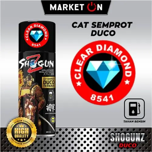 Shogun Z Duco - 8541 Clear Diamond I Cat Semprot Warna Bening Transparan I Cat Duco 300CC 400CC I Cat Standard I Spray Paint I Cat Finishing Glossy I Semprotan Cat Tahan Bensin BBM I Aerosol Paint I Pilok Pilox I Coating Serbaguna untuk Body Motor, Logam