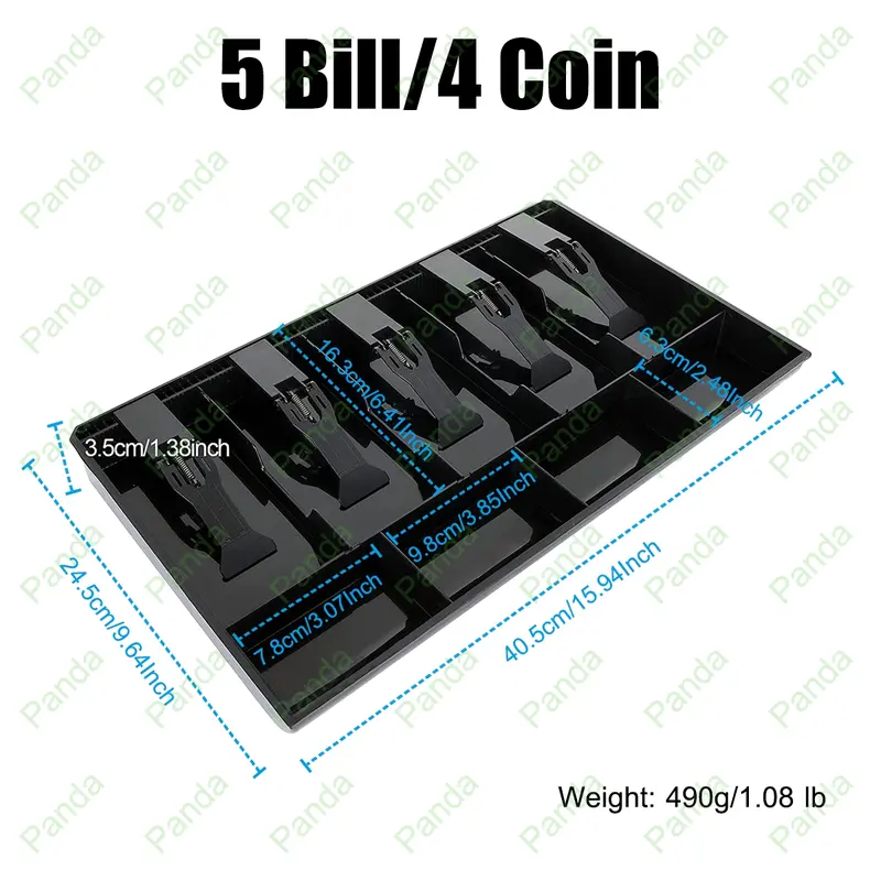 Laci kasir uang 3/4/5 Kisi Laci uang Untuk mesin kasir Tempat penyimpanan uang Toko laci kas Tempat uang baki Cash Drawer Tray plastik 0