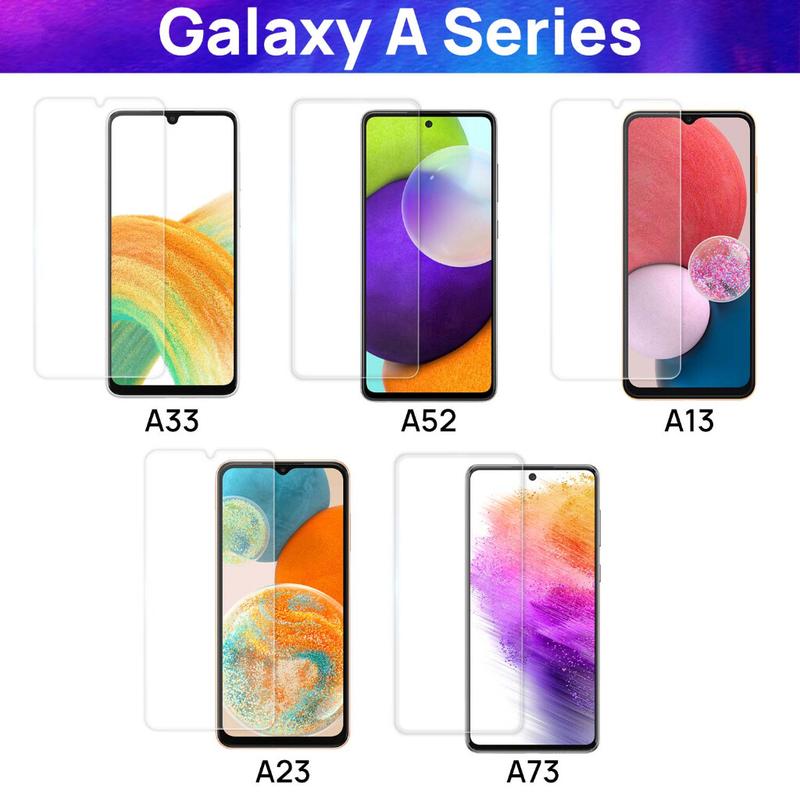 Product Introduction of 2-Pack MAXSHIELD Tempered Glass for Samsung Galaxy A Series (A80 A90 A73 A72 A71 A70 A56 A55 A54 A53 A52s A50S A35 A34 A33 A30S A25 A24 A23 A22 A20S A16 A15 A14 A13 A12 A06 A05S A04S A02S) & S25 24 23 Fe S20 Plus HD Clarity & 9H Screen Protector 15