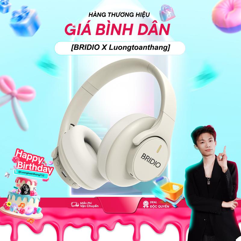   BRIDIO X Luongtoanthang  Bridio M10Pro Tai Nghe Bluetooth Không Dây Hỗ Trợ ANC Giảm Tiếng Ồn Hỗ Trợ Gọi Điện Thoại Bluetooth 5.4 Kem 