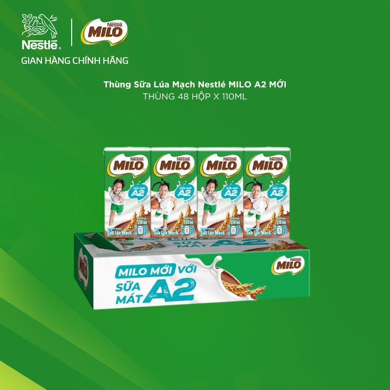 Nestlé VN Thùng Sữa Lúa Mạch Nestle MILO Sữa Mát A2 MỚI 12x4x110ml - MG