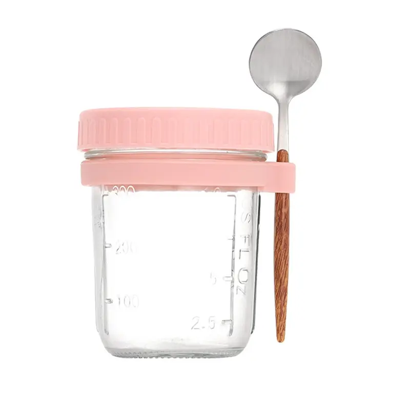Lọ Yến Mạch Cả Ngày Có Thể Tái Sử Dụng, Dung Tích 350ml, Có Thìa, Kín Khí, Hộp Đựng Cốc Yến Mạch, Có Đánh Dấu Đo Lường 2