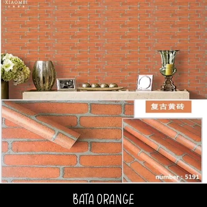 WALLPAPER DINDING MURAH MOTIF BATA COD BAYAR DITEMPAT - 45CM X 5 METER stiker 2