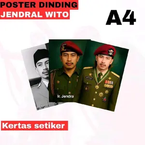 Poster dinding model ir jendral wito kertas a4 cocok buat hiasan rumah