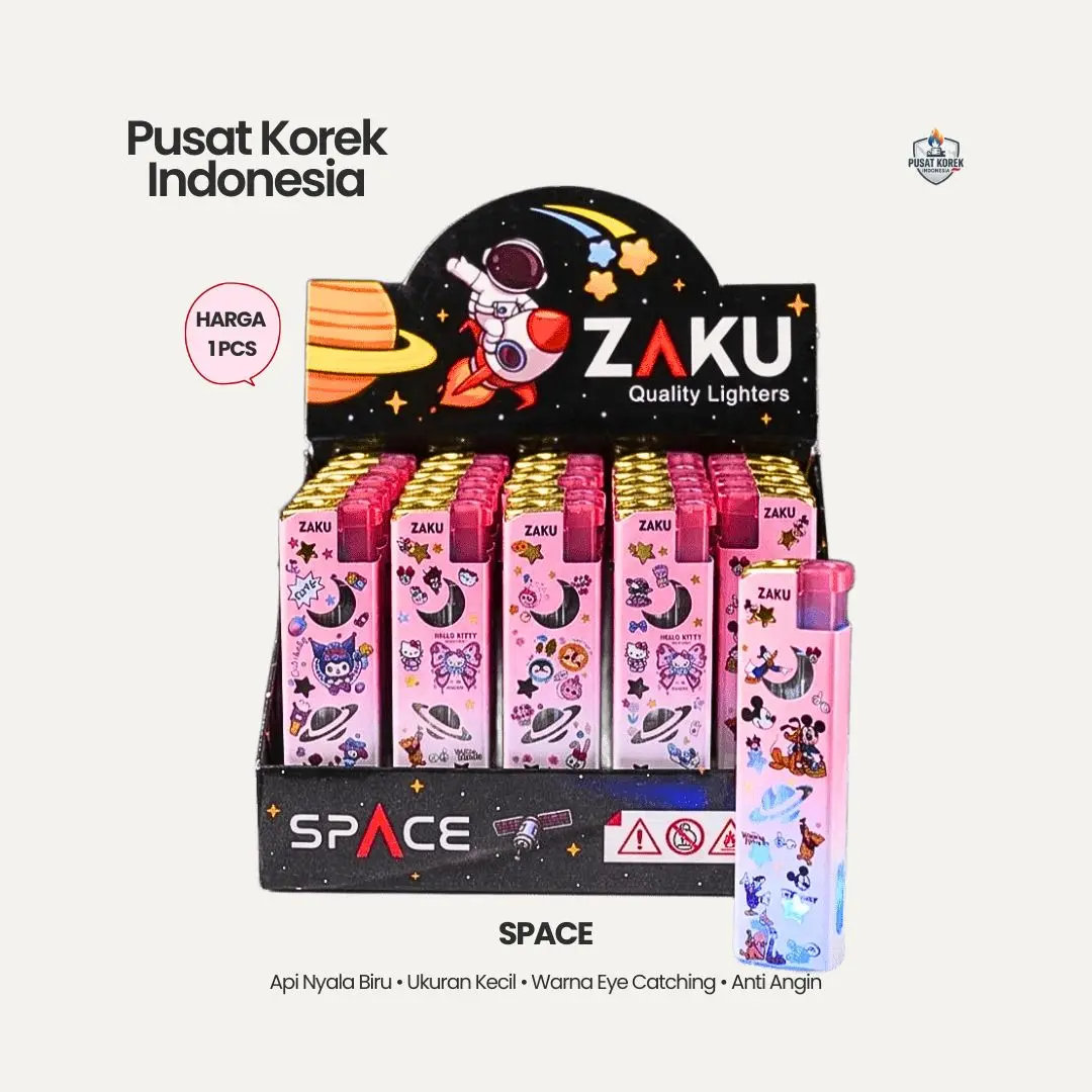 [SPECIAL NYALA LAMPU] Korek Gas Api Bara JetFlame Zaku Space Astronot Bisa Nyala LED Warna Warni Unik - Pematik Aesthetic Lucu Portable Bukan Mainan