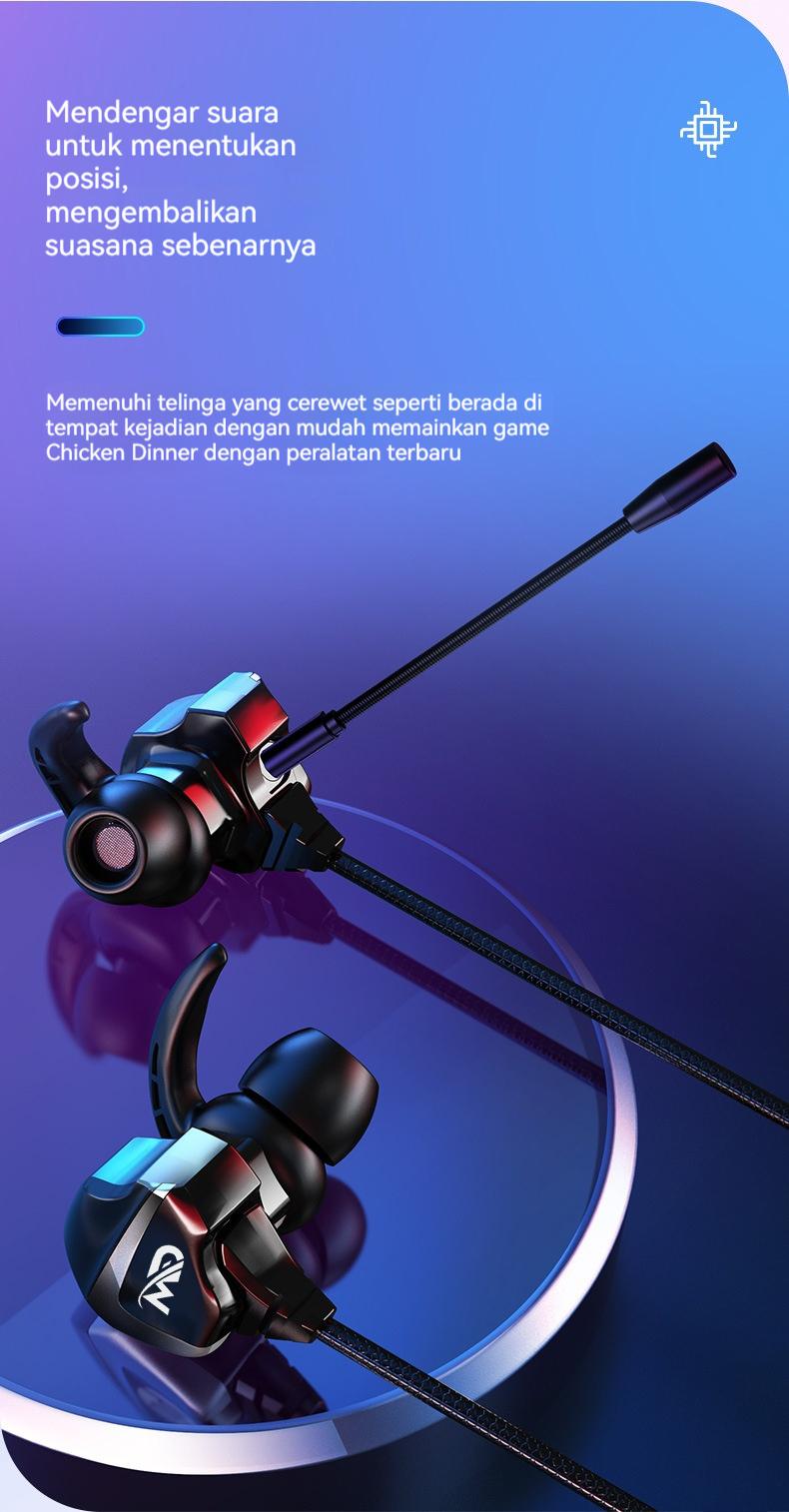 HP31 Headset Gaming In Ear Dual Mic Bisa Dilepas earphone Esports Kabel Type-C/3.5mm Earbuds