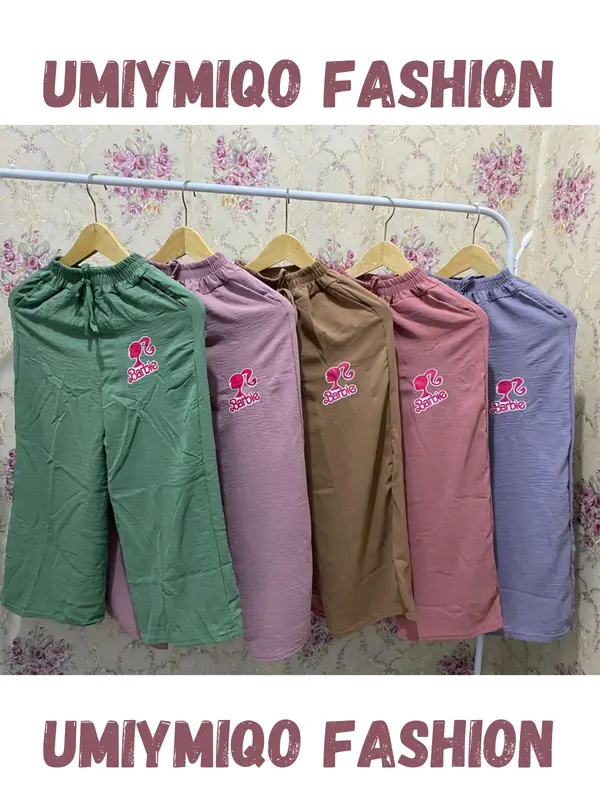 Celana Kulot Anak Crinkle Premium Model Berbie Usia 5-12 Tahun - Promo Fashion 4