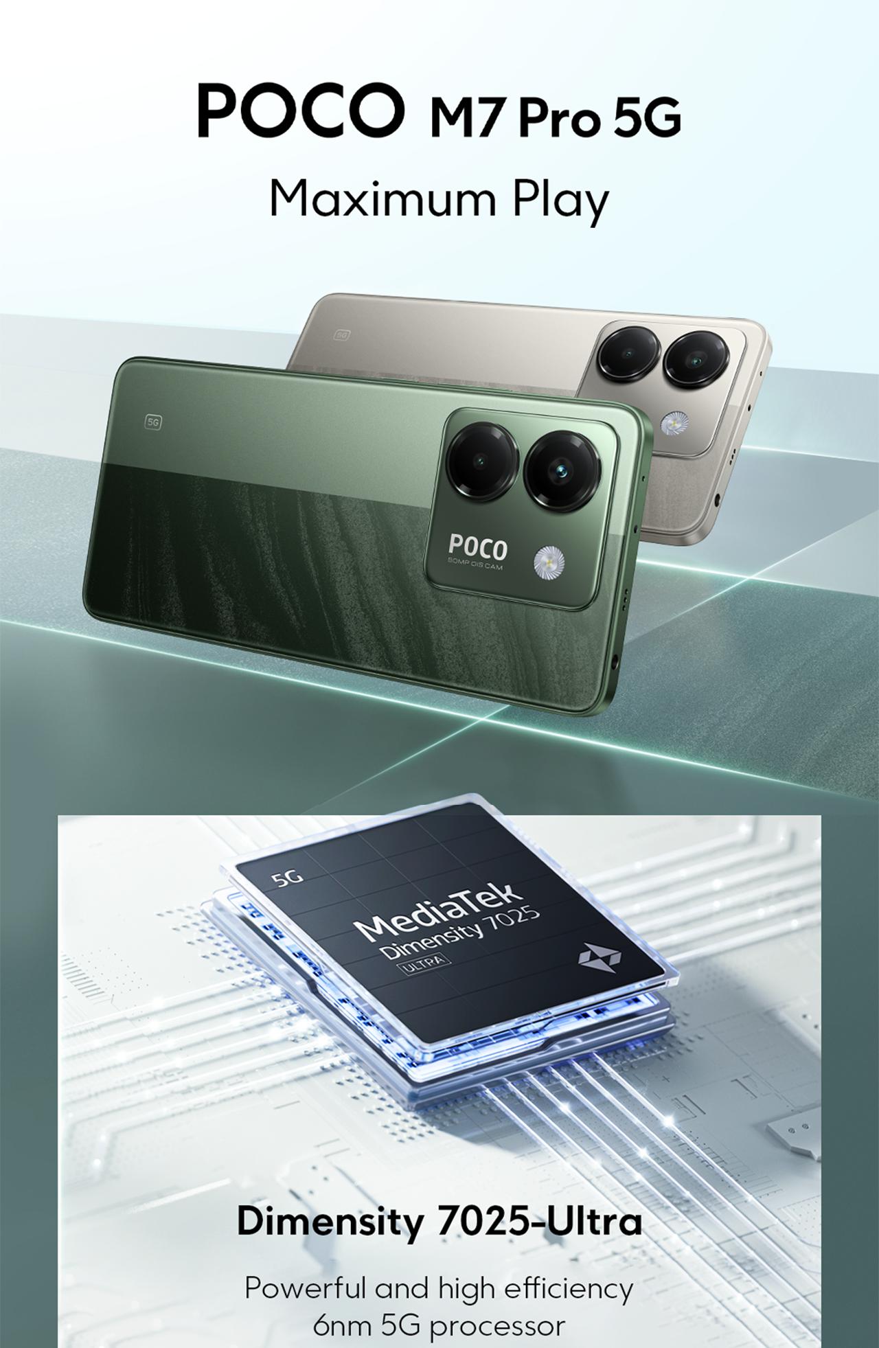 POCO M7 Pro 5G (8/256GB) | Dimensity 7025-Ultra | 5110mAh battery | 120Hz FHD+ eye-care AMOLED display | 50MP dual camera with OIS [Official Store]