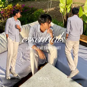 MEN'S ESSENTIAL STRIPPED SHIRT | Kemeja Katun Salur Basic Pria Musim Panas | Simple, Classy, Elegant, Clean Look With Old Money Vibes | Clean Outfit Casual Style