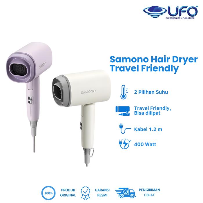 Gambar Samono Hair Dryer 400W Hemat Daya Cepat Kering Travel Friendly SWHD30 - Ungu dari UFO Elektronika Kota Surabaya Tokopedia