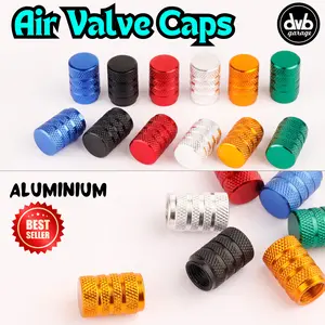 (4 PCS) AIR VALVE CAPS TUTUP PENTIL BAN VELG ALUMINIUM MOBIL MOTOR UNIVERSAL