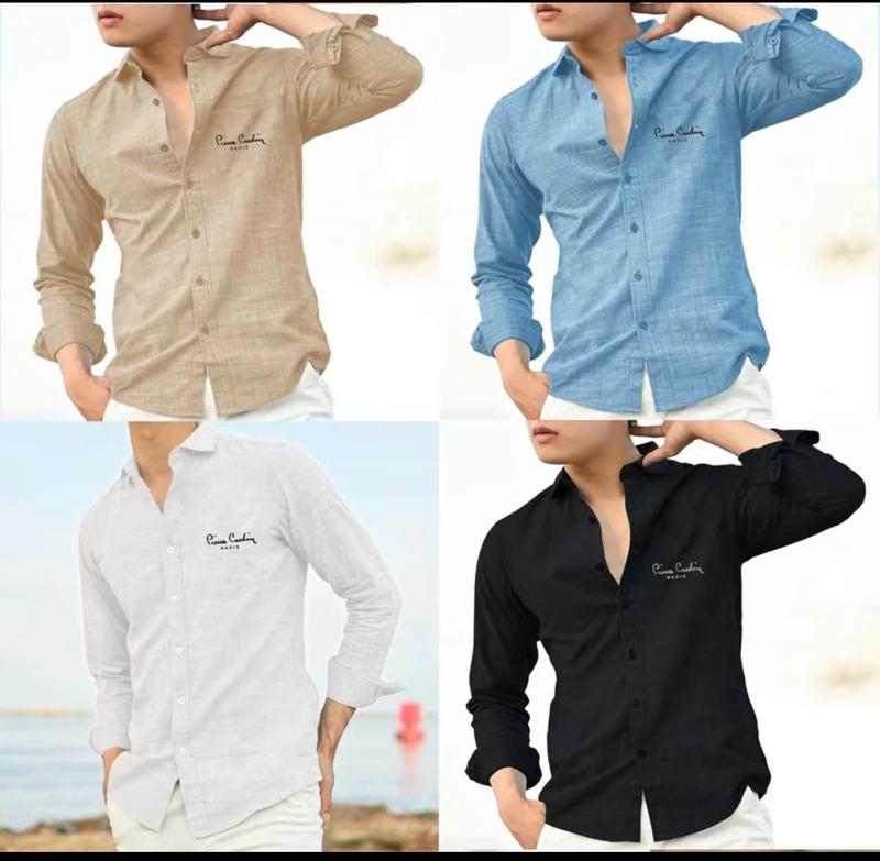 áo sơ mi nam dài tay - vải đũi xước cao cấp thoáng mát - thêu chữ cách điệu , trẻ trung , năng động