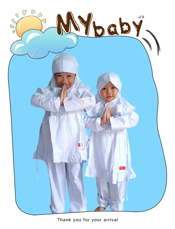 Setelan Baju Muslim Putih Anak Perempuan // Baju Putih Manasik Haji Katun Bordir Variasi Celana Kerudung Sekolah Jilbab Syari Gamis Gamis Kombinasi baju  manasik 0