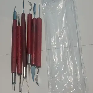 6pcs Set Alat Ukir Clay Sculpting Serbaguna Pisau Baja Tahan Karat Untuk Patung Tanah Liat Dan Dekorasi Kue