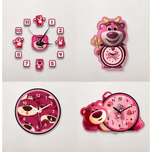 Jam Dinding Ukir Karakter Kartun Lotso Lucu Dekorasi Kamar Unik