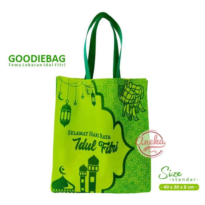 isi 12 Tas Parsel Idul Fitri standar grosir / Goodie Bag Idul Fitri / Kantong Snack Souvenir parsel lebaran / tas lebaran idul fitri / tas kain lebaran 6