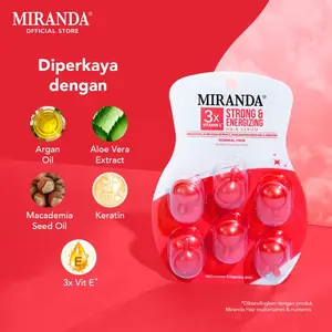 Miranda Hair Vitamin Serum Blister 6x1ml - Strong & Energizing | Vitamin Rambut untuk Rambut Normal