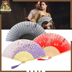 Kipas Tradisional Kipas Tangan Bambu Bunga Gaya Jepang Cina Kipas Lipat Kipas Tari Kipas Kungfu