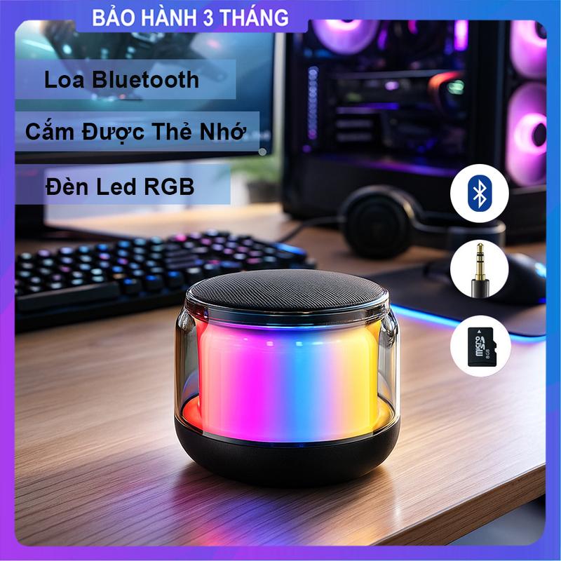  Loa Bluetooth Mini S500 Đèn Led RGB Đổi Màu Loa Di Động Hỗ Trợ Thẻ Nhớ Cắm Loa Máy Tính Để Bàn Trang Trí Phòng Quán Cafe Nghe Nhạc Củ Loa 