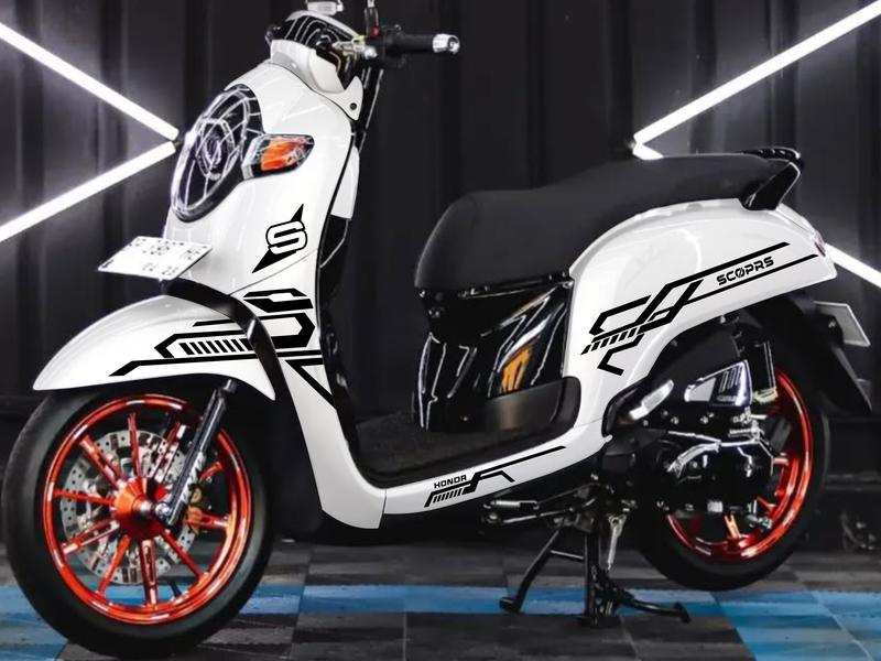 STRIPING CUTTING STICKER HONDA SCOOPY ALL NEW 2017 - 2021 UNIVERSAL LIS VARIASI STIKER Motorcycle 6