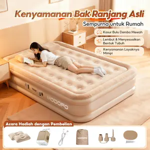 MODOFO Kasur Angin Outdoor Matras 200x150x40cm Portable Double/Single Tahan 300kg dengan Pompa Udara 4000mAh & Desain Stabil untuk Traveling dan Berkemah - Camping