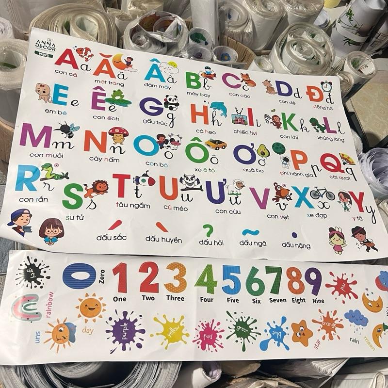 Decal Bảng chữ cái Tiếng Việt cho bé học tập tranh ghep má y thẻ đồ chơ