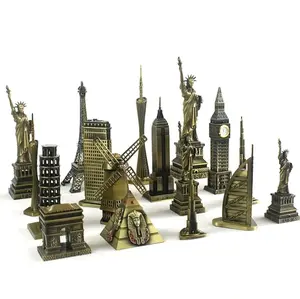 World Famous Landmark Miniatur Pajangan Negara Statue of liberty Big Ben Liberty Monas Twin Tower Paris Pisa Burj Al Arab Taj Mahal Arc Triomphe Canton Tower Burj Khalifah Twin Tower Empire Building Rome Coloseum Merlion Windmill