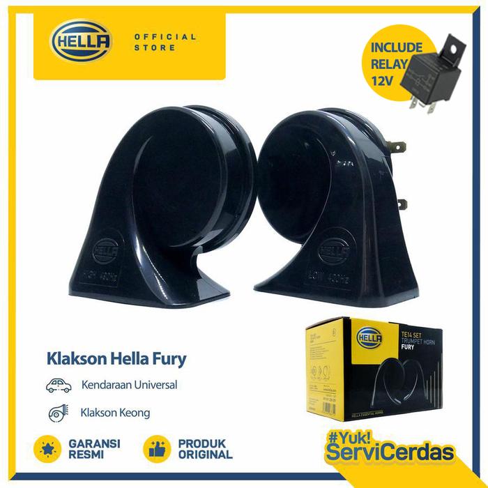 Gambar Klakson Mobil Keong Hella Fury 12V Include Relay - Klakson Motor dari Hella Indonesia Official Store Kota Administrasi Jakarta Pusat Tokopedia
