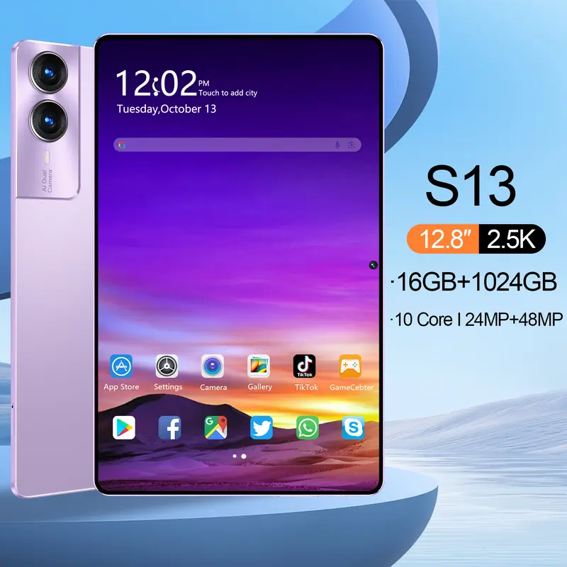 【Free Keyboard】2025 Tablet S13 Baru Galaxy Tab 12.8inch 16GB+1TB Tablet baru Tablet Pembelajaran Tablet android laris manis SIM 5G WIFI Tablet pc Baru PC Tablet Asli android 13 Mesin Pembelajaran Siswa murah Kartu Layar【Bisa COD】 0