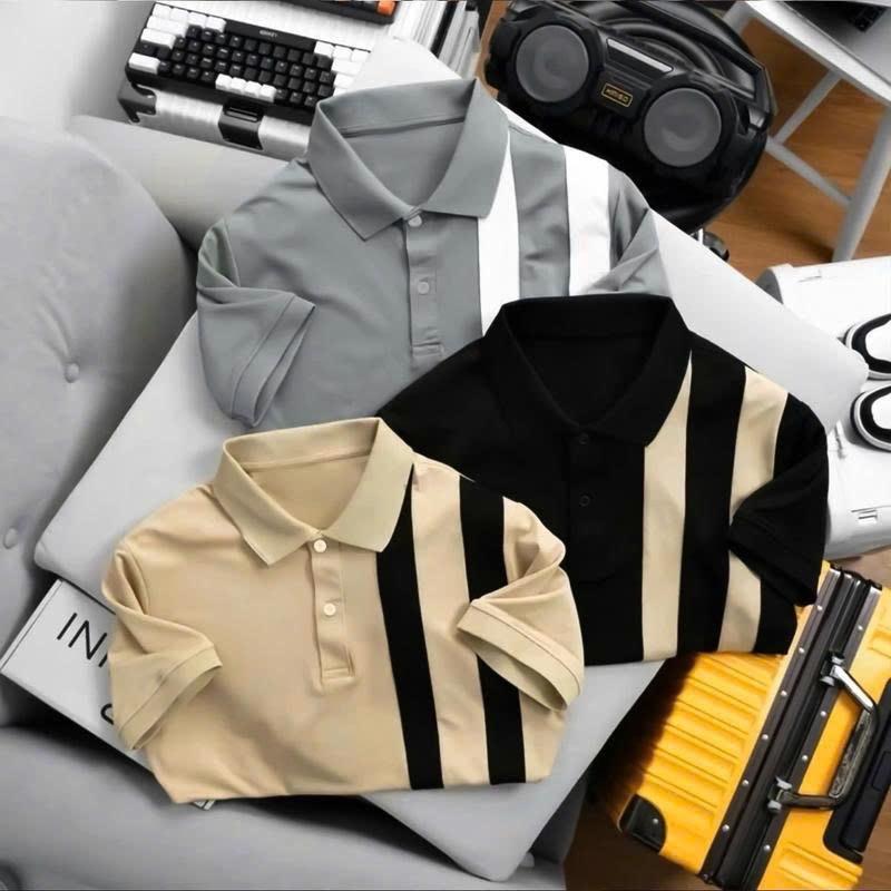 SET 3 ÁO THUN 2 SỌC POLOMEN VẢI THUN CÁ SẤU CVC