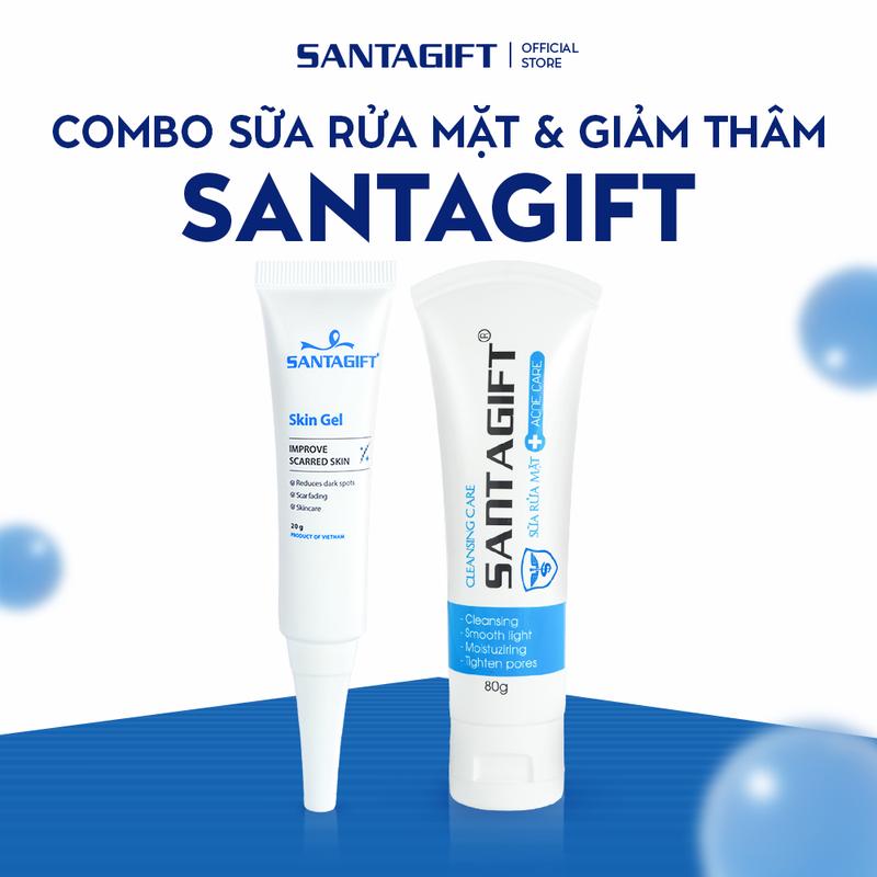  Combo Sữa Rửa Mặt Và Gel Giảm Thâm Gamma Santagift 80g và 20g - 1SRM 1GGM 