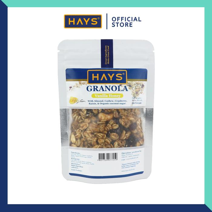 Gambar HAYS Granola Vanilla Honey 50 Gram / Granola Vanilla Madu dari HAYSFOOD Kota Administrasi Jakarta Utara Tokopedia