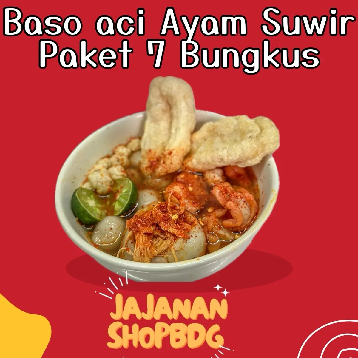 7 Bungkus Baso aci ayam suwir jumbo / Paket 7 bungkus baso aci ayam suwir jumbo pedas Food Instan Kuah