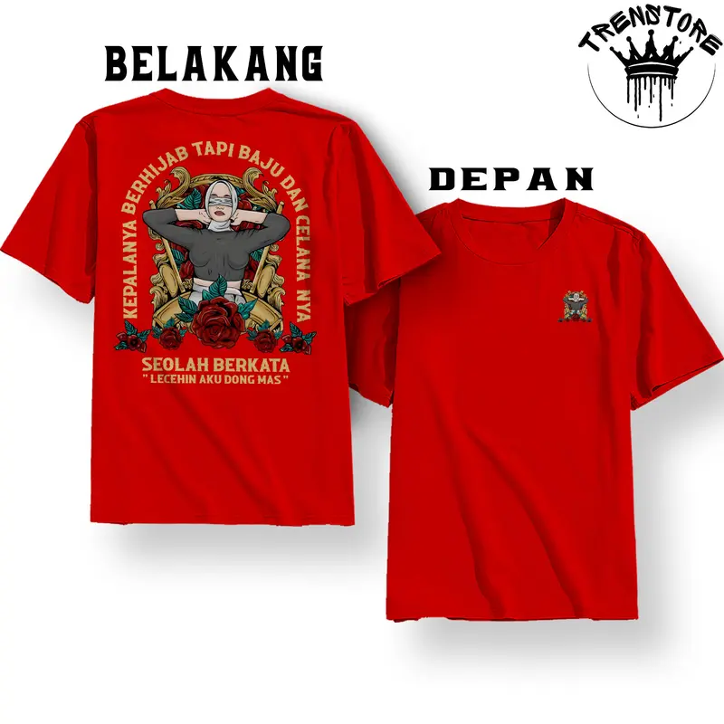Kaos Kepalanya Berhijab Tapi Baju dan Celananya Seolah berkata // Distro Baju Sindiran Combed Kerah Logo Nyaman Pria Printing Sablon Standar 4