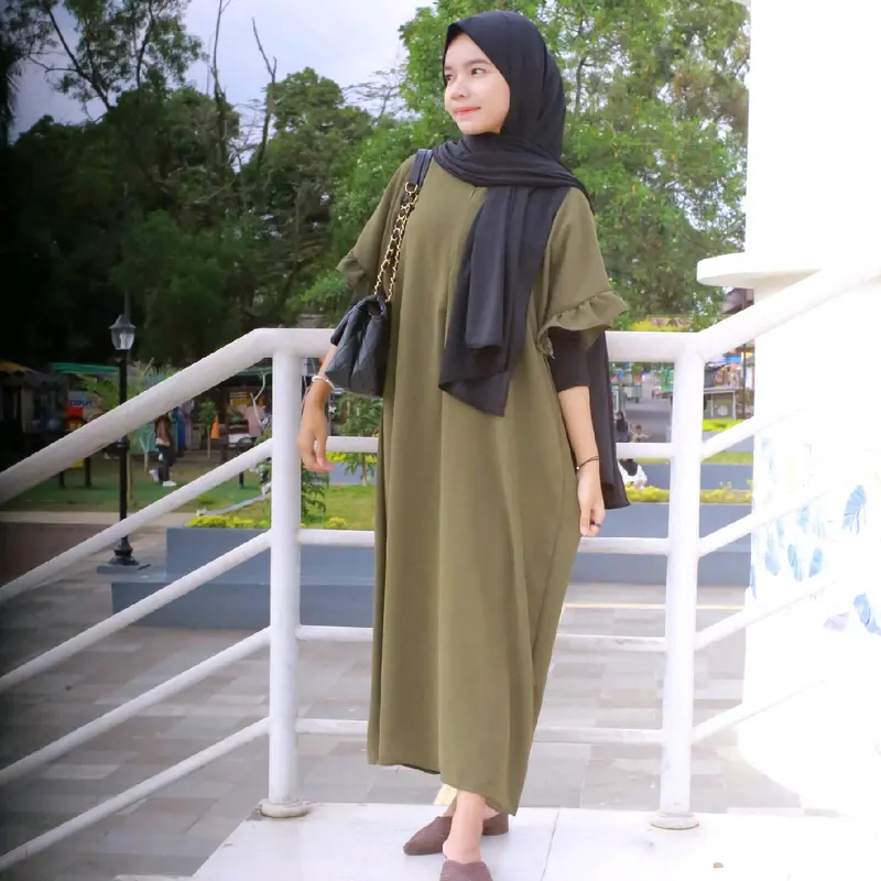 100 ribu 3 PCS Azzura long daster classic busui friendly daster viral Cantik Nyaman daster remaja 6
