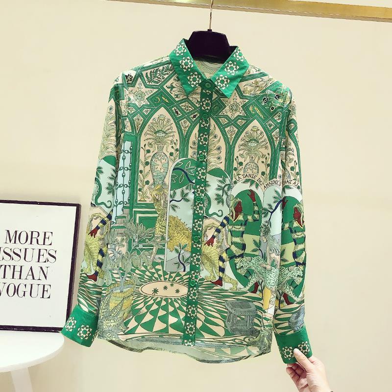 Áo Sơ Mi Voan Hoa Retro Phong Cách Hồng Kông Cho Nữ, Áo Dài Tay Cao Cấp, Thiết Kế Mới, Thích Hợp, Đầu Xuân 2