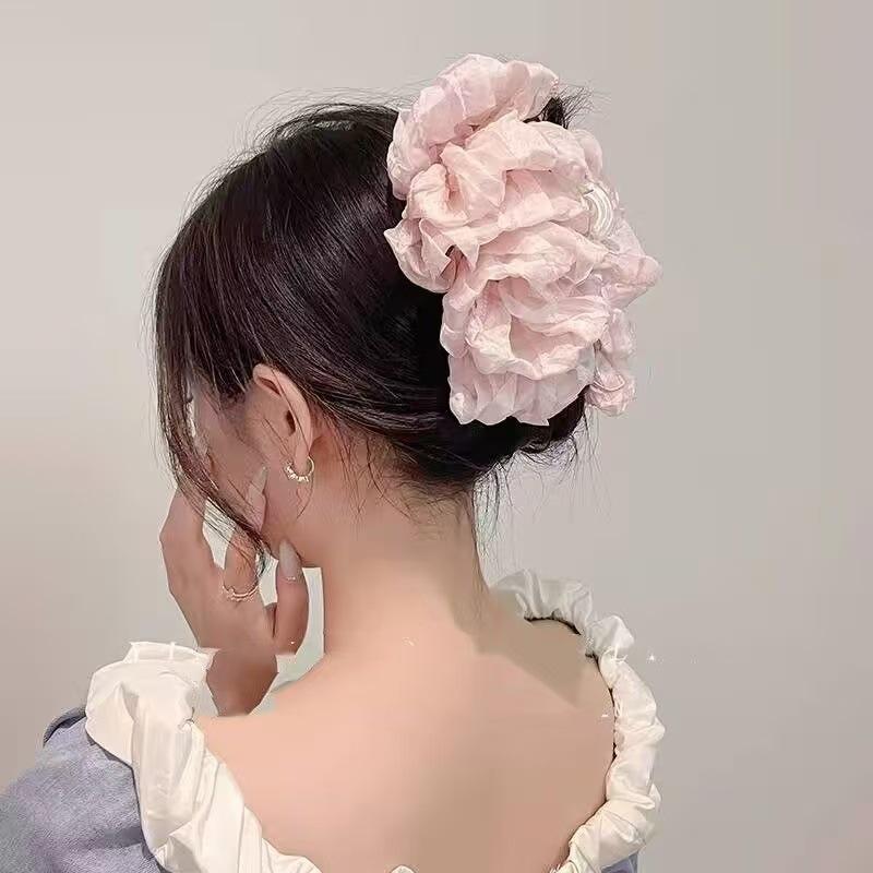 Kẹp Tóc Nơ Ngoại Cỡ Kẹp Tóc, Dành Cho Nữ, Cảm Giác Cao Cấp, Kẹp Cá Mập Ở Phía Sau Đầu, Thiết Kế Tay Cầm Bong Bóng Đám Mây 8