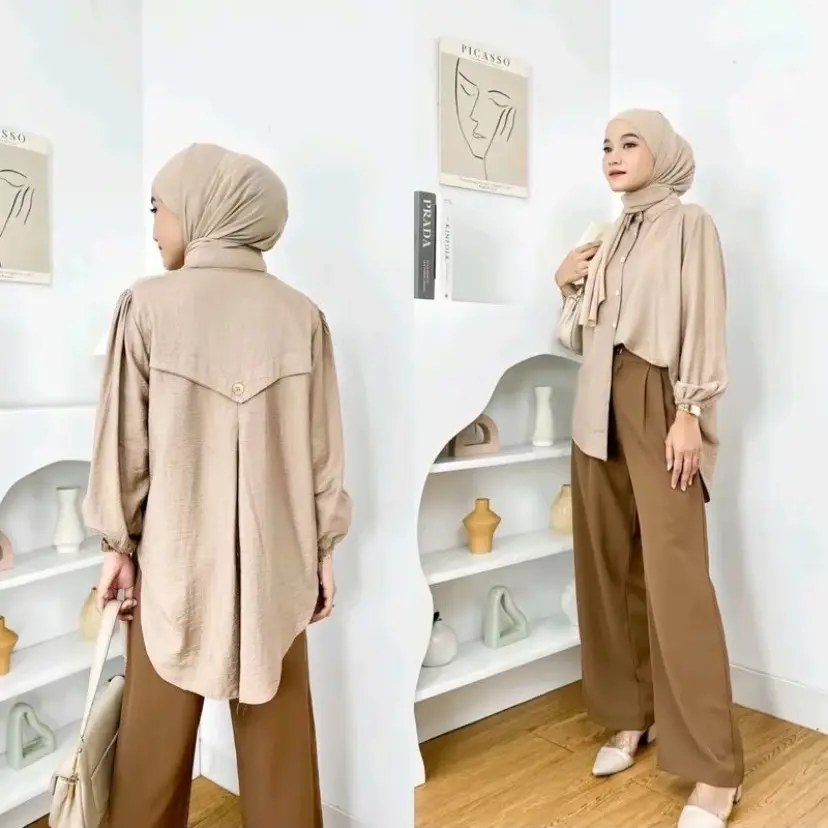 KEMEJA LAURA KEMEJA Santai casual CRINGKEL airflow/KEMEJA WANITA KEMEJA CASUAL Baju Kancing Nyaman Crinkle