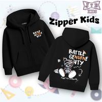 Gambar Hoodiekids Zipper Jaket [JYB] anak-anak BATTLE GENUINETHY (sablon) Size M-XXL Unisex anak cewe&anak cowok 280gsm - Hitam, M [4-6th] dari jybofficialshop Kota Administrasi Jakarta Barat 2 Tokopedia