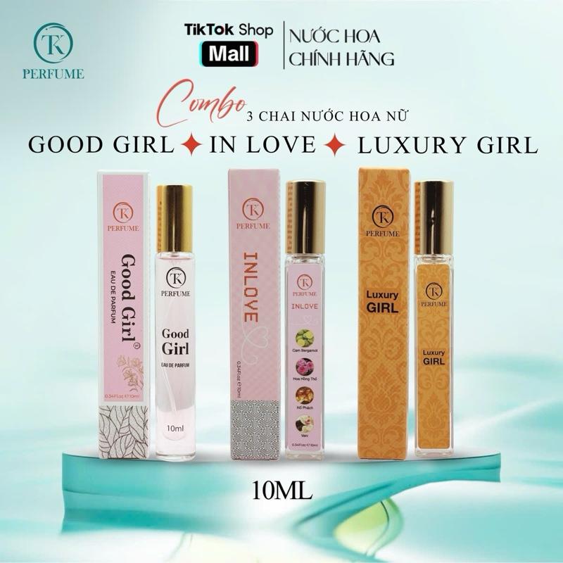 Combo 3 Chai Nước Hoa Nữ GOOD GIRL+IN LOVE +LUXURY GIRL 10ml.Ngọt Ngào Nữ Tính.