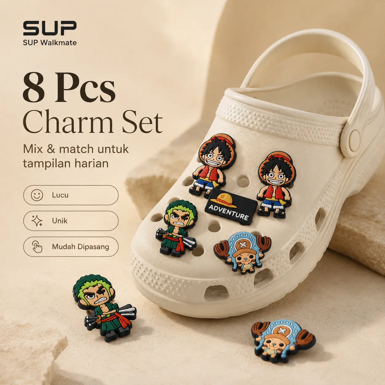 SUP Hiasan Sandal Kekinian｜Mix & Match Charm Unik Beragam Tema