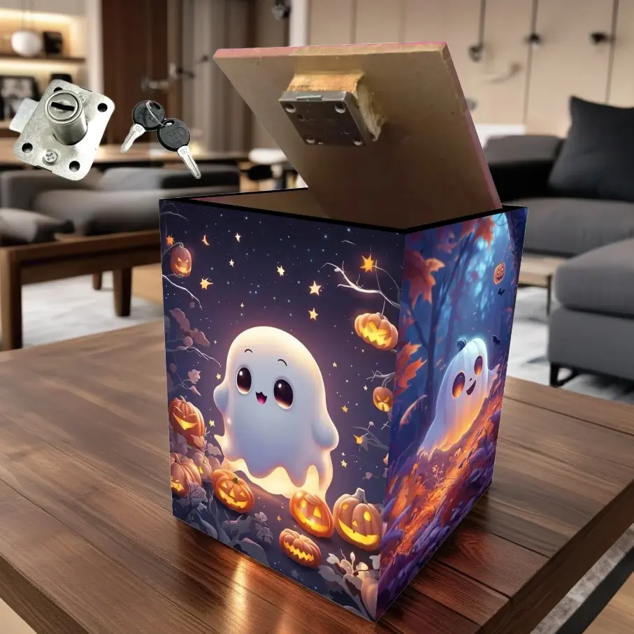 Celengan anak kunci gembok karakter lucu hantu halloween ukuran 15x15x20