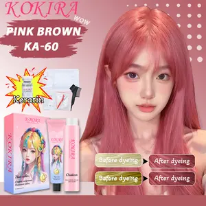 Kokira hair color Pink Brown-60 Ammonia-free formula Essential oil hair care cat rambut pewarna rambut cat rambut  biru gelap