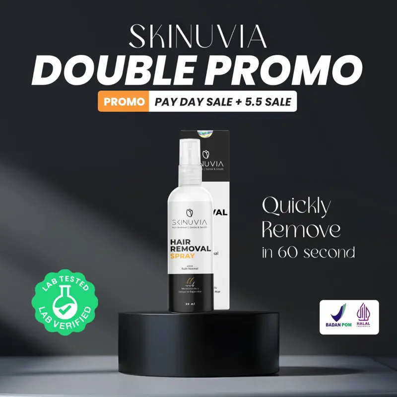 1 Pcs  - SKINUVIA Hair Removal Spray  BPOM NA 18210800017 - Perontok Bulu Tanpa Rasa Sakit & Iritasi. Effortless Kulit mulus like a Baby