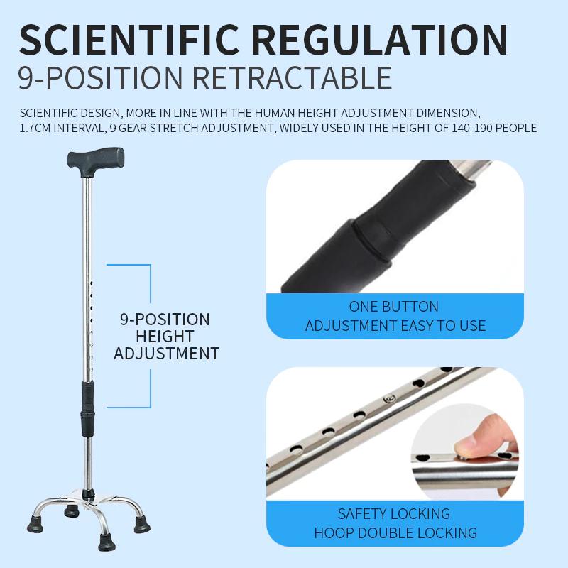 Product Introduction of PARASY Tungkod with Chair for Senior Original Adjustable Foldable Quad Cane 12
