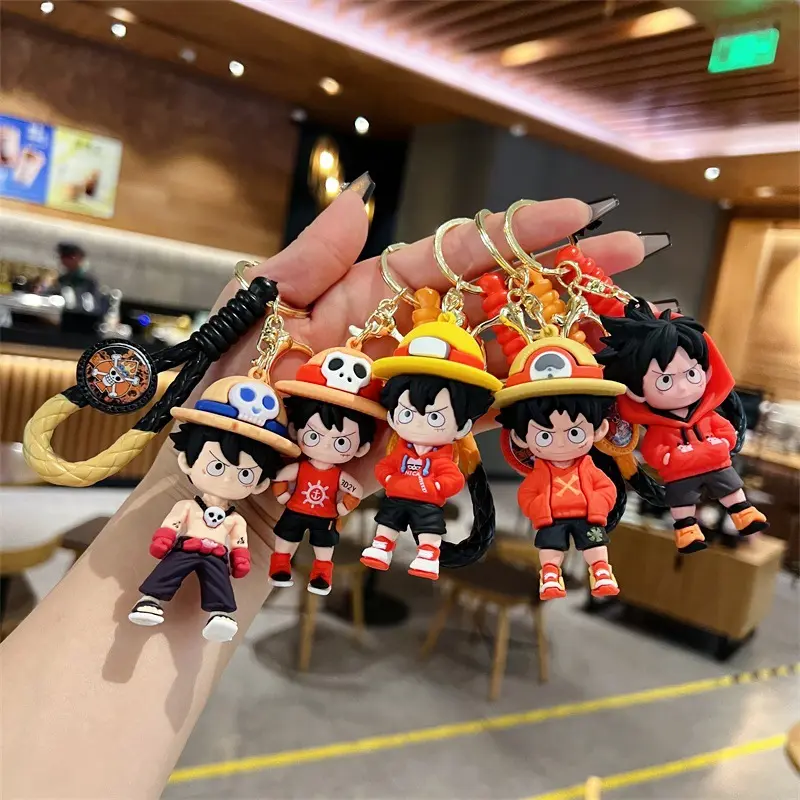 Gantungan Kunci 3D One Piece Luffi - Gantungan Keychain Karakter Lucu Gemoy Luffi kartun Tas HP Tali Kunci