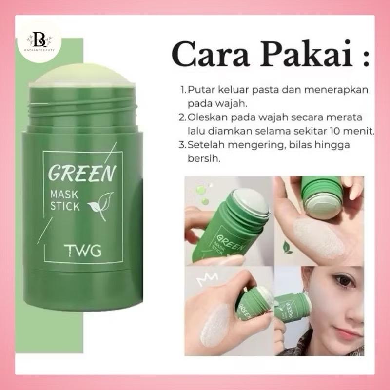 [ COD ] MEIDIAN Green Mask Stick 100% Original Masker Wajah Green Tea Pembersih komedo Hidung & Wajah 3