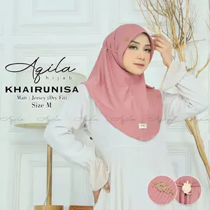 Aqila Hijab - Khairunisa Hijab Instan Bergo Pet Tali Stopper Jersey